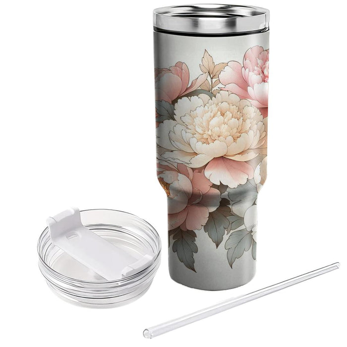 Blush Peony Elegance  Tumbler Cups