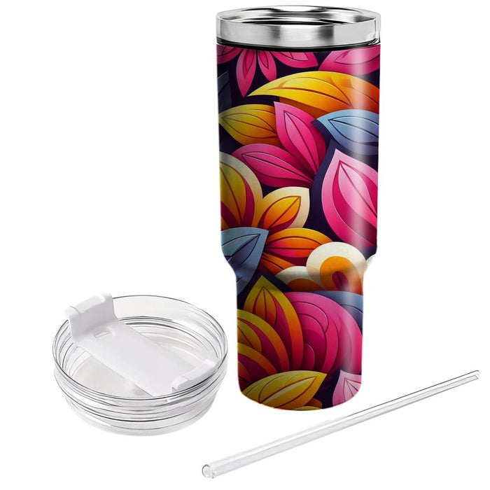 Vibrant Petal Pattern  Personalized Tumblers