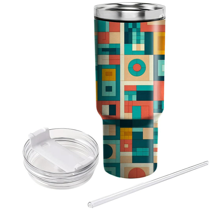 Square Mosaic Vibrance  Tumblers With Lids