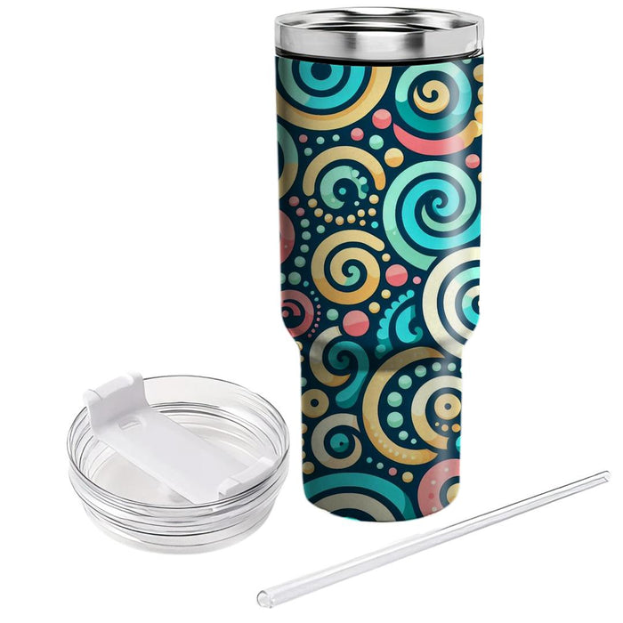 Bold Dotted Spirals  Decorative Tumblers