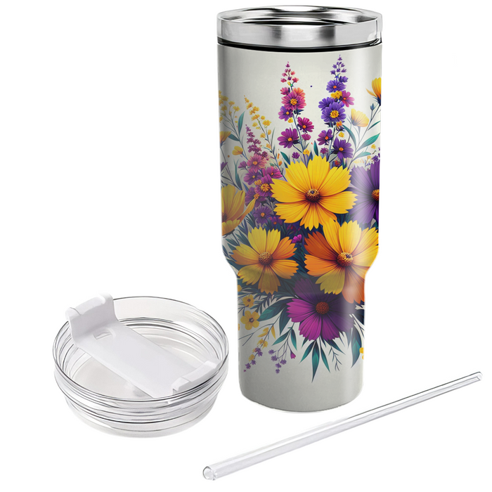 Vivid Wildflower Dream  Travel Tumblers