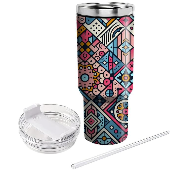 Geometric Floral Burst  Tumblers For Gifts