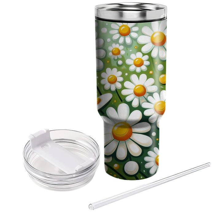 Whimsical Daisy Meadow  Personalized Tumblers