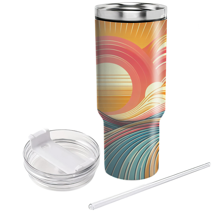 Bright Sunrise Waves  Tumbler Cups