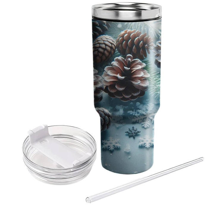 Winter Pinecone And Snow  Insulated Tumblers