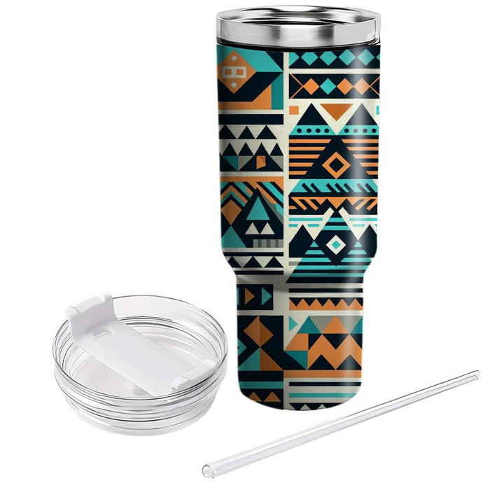 Geometric Aztec Fusion  Travel Tumblers