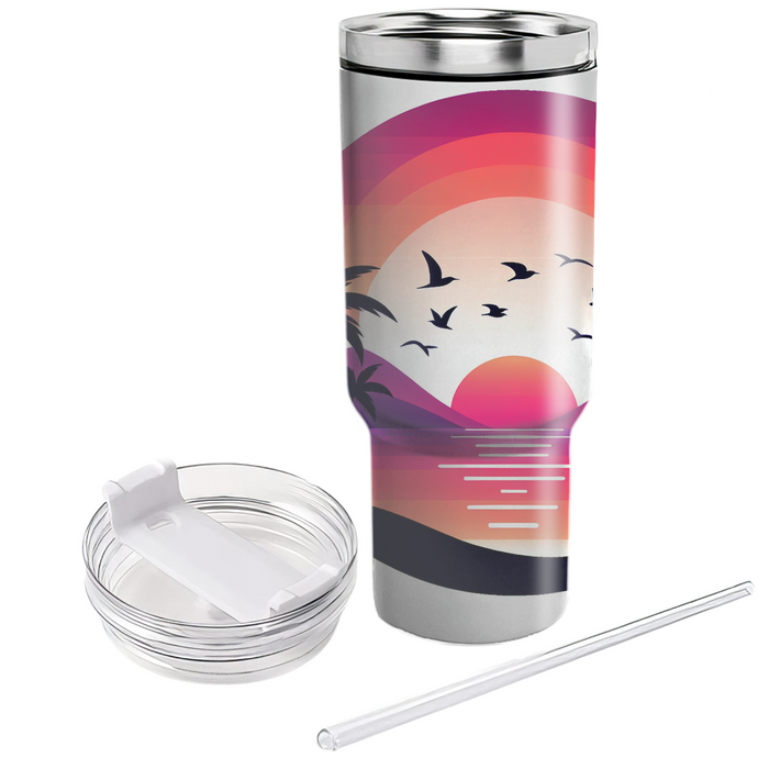 Sunset Grooves Tumblers With Lids