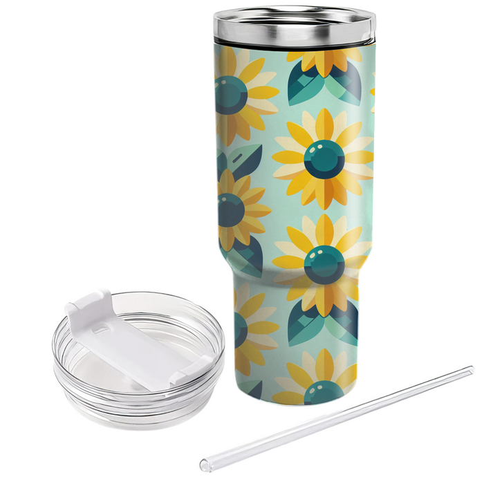 Stylized Sunflower  Insulated Tumblers