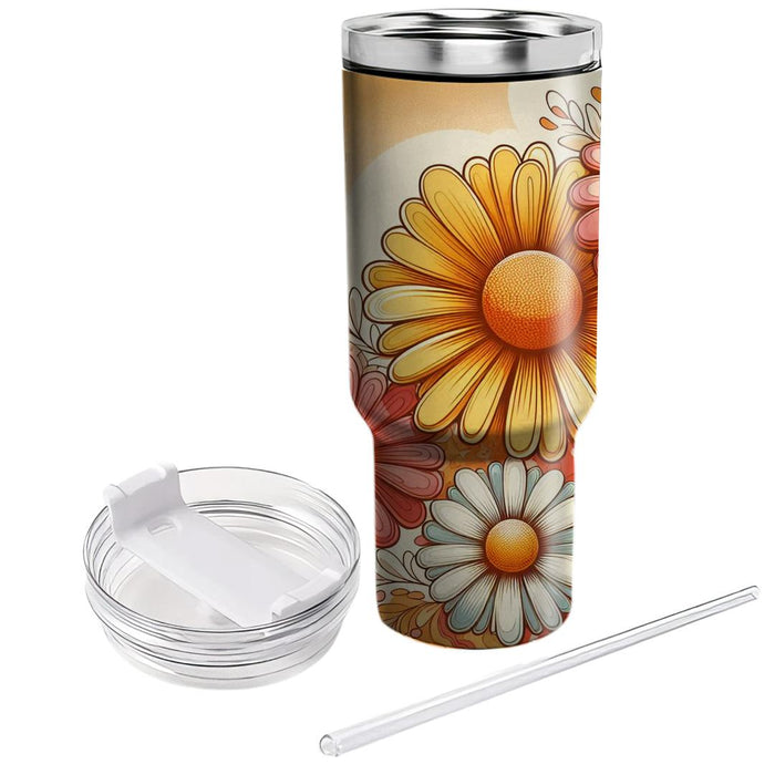 Vintage Flower Power  Tumbler Cups