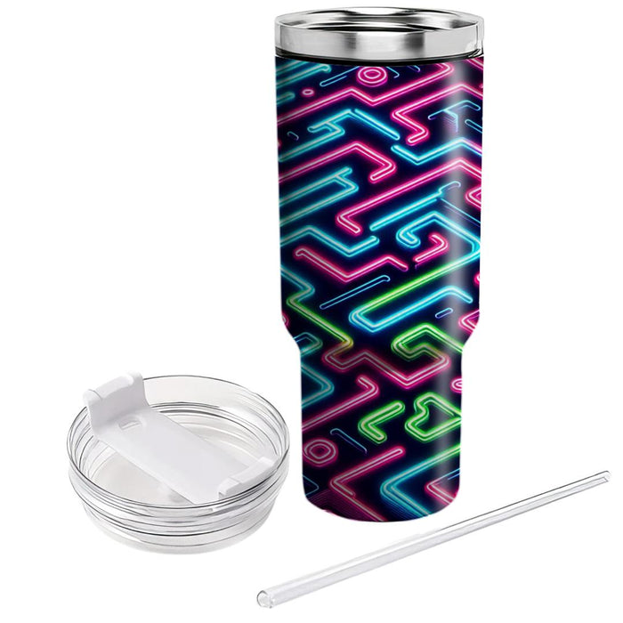 Retro Neon Maze  Custom Tumblers