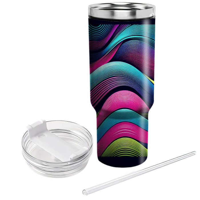 Retro Neon Wave  Unique Tumblers