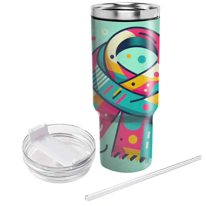 Bold Retro Print Scarf Custom Tumblers