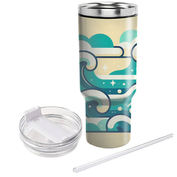 Whimsical Ocean Waves  Custom Tumblers