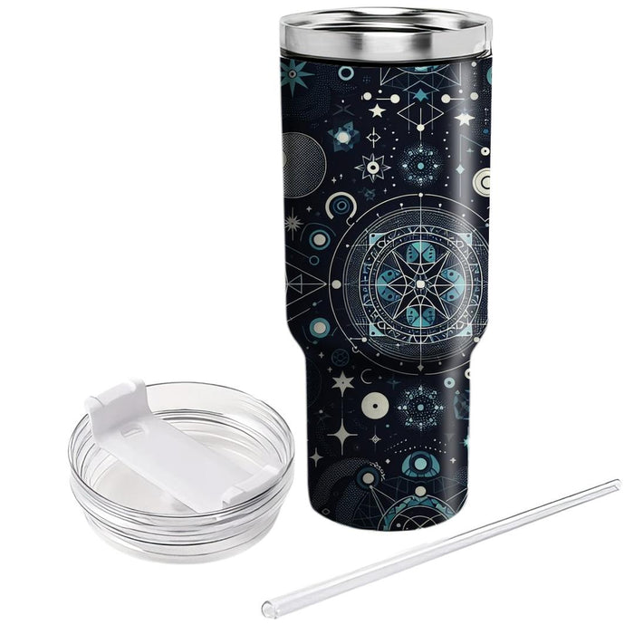 Geometric Galaxy Nexus  Tumblers With Lids