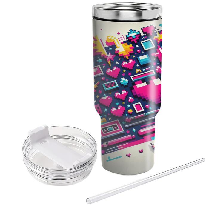 Retro Pixel Burst  Tumblers With Lids