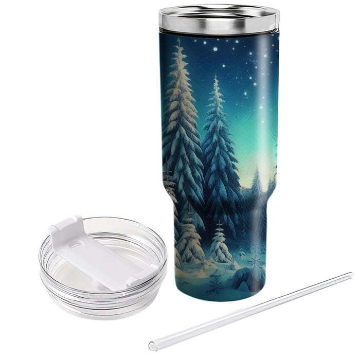 Winter Snowy Pine Forest  Insulated Tumblers