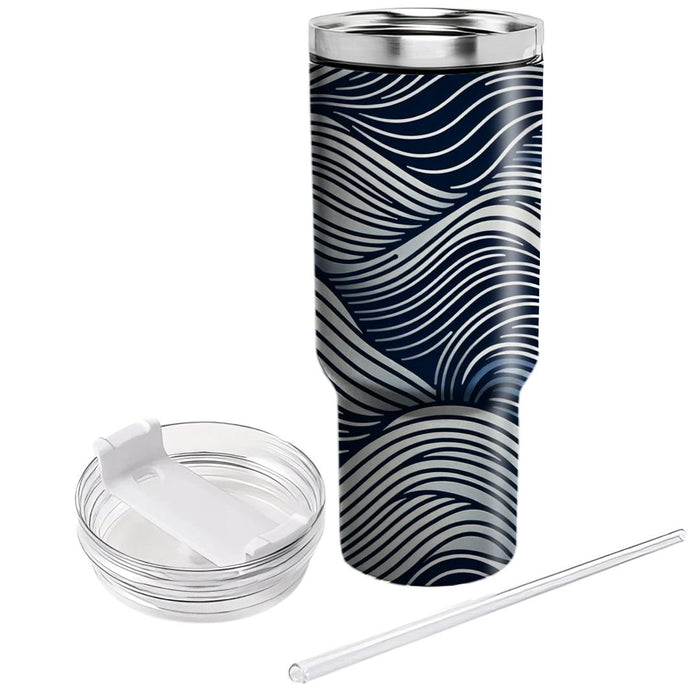 Stylish Wavy Lines  Tumblers With Lids