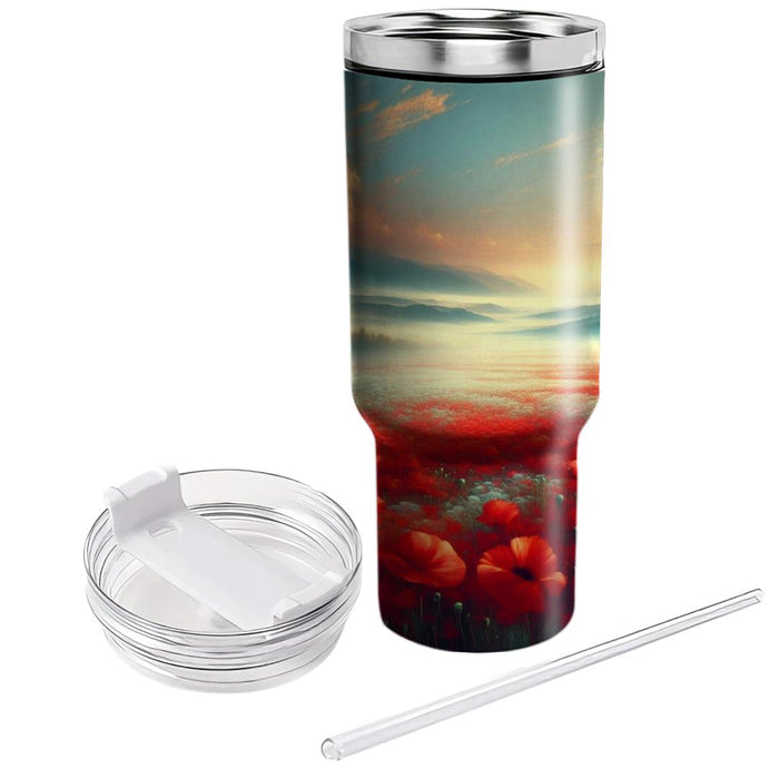 Vibrant Poppy Meadow  Insulated Tumblers