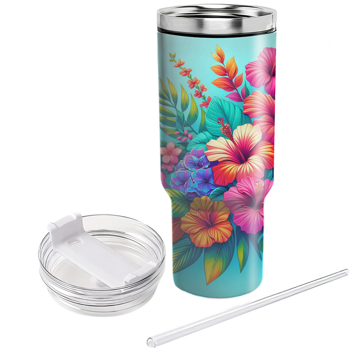 Vibrant Floral Fusion  Custom Tumblers