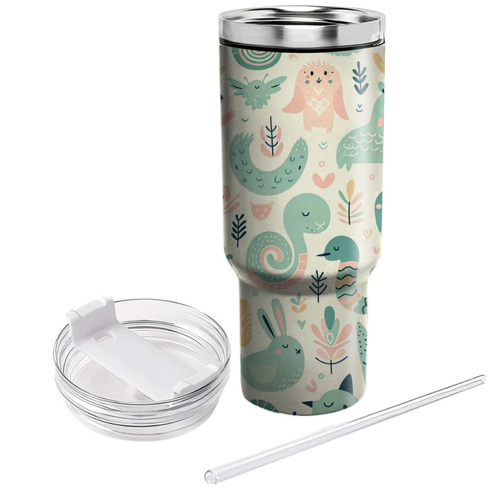 Whimsical Doodle Animals  Travel Tumblers