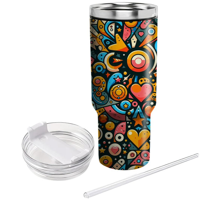 Funky Doodle Delight  Unique Tumblers