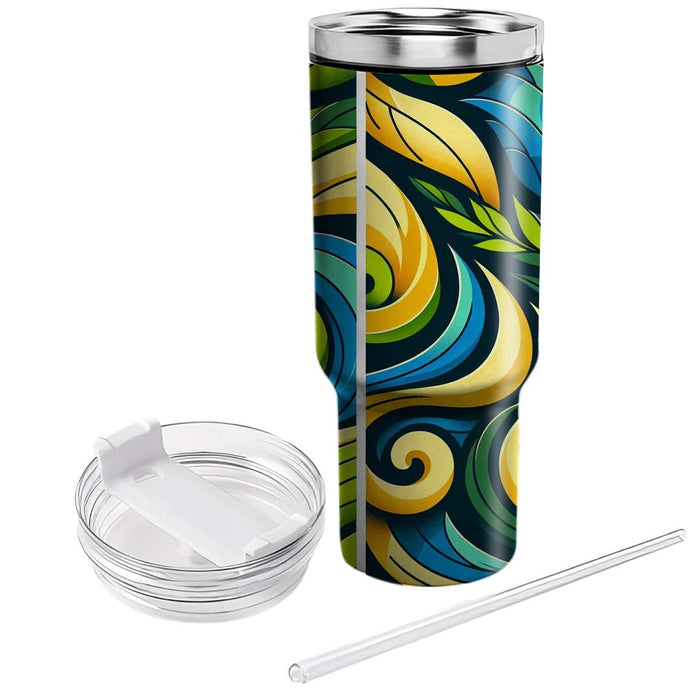 Abstract Leaf Whirls  Insulated Tumblers