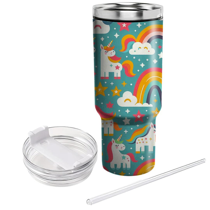 Whimsical Unicorn Pattern  Insulated Tumblers