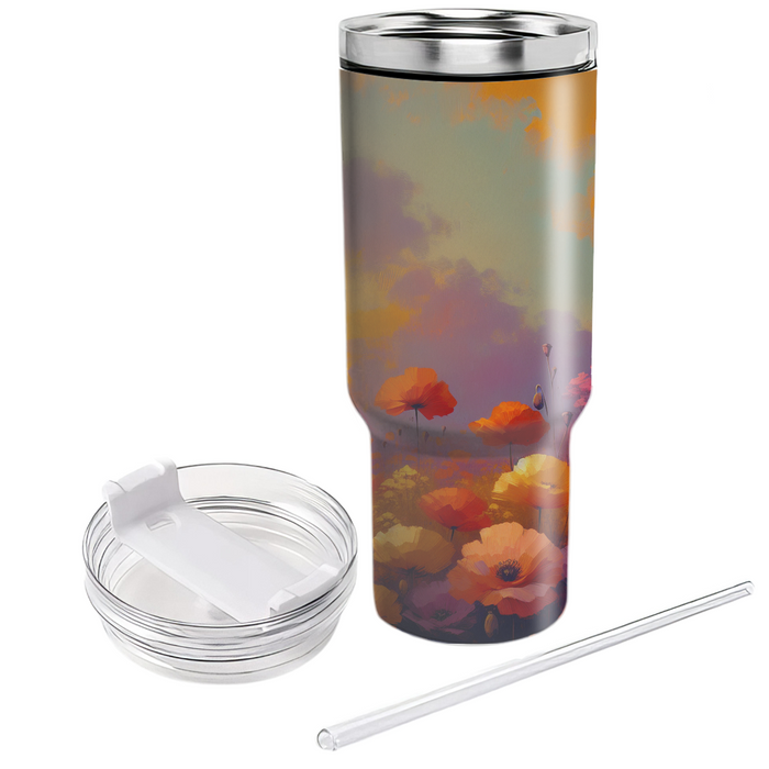 Sunset Poppy Paradise  Insulated Tumblers