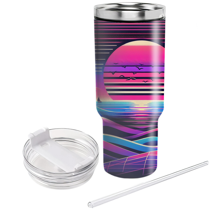 Retro Wave Paradise Insulated Tumblers