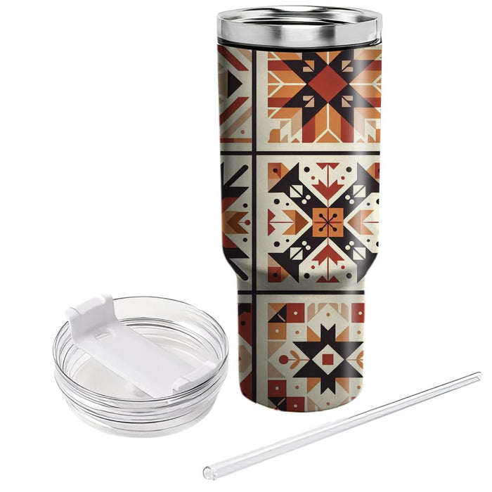 Vintage Quilt Motif  Tumblers For Gifts