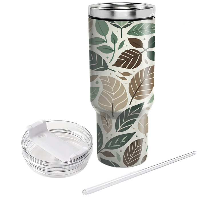 Stylized Leaf Motifs Decorative Tumblers