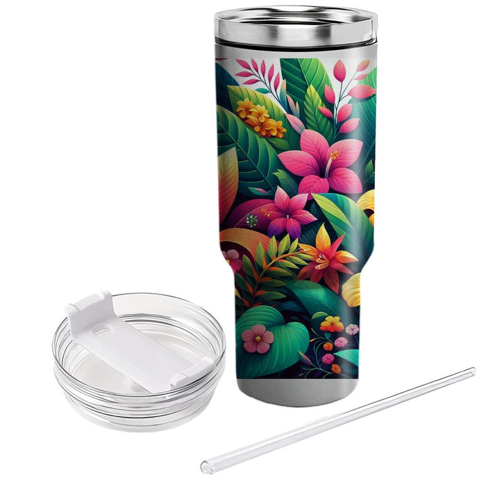 Bright Tropical Oasis  Tumblers With Lids