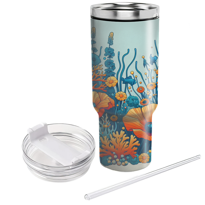 Oceanic Coral Garden Tumblers With Lids