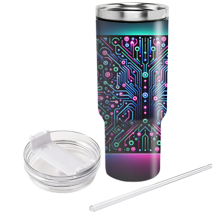 Techno Neon Circuit  Tumbler Cups