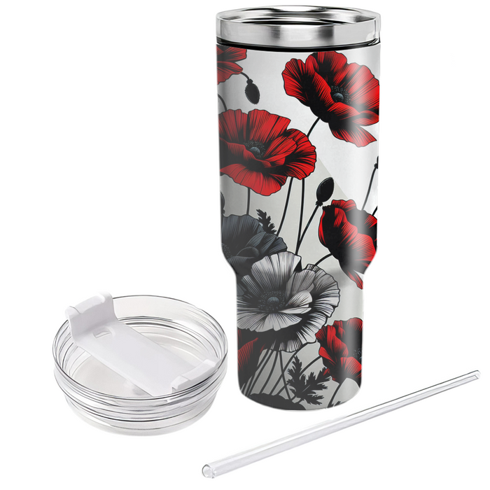 Bold Poppy Patch  Tumblers With Lids