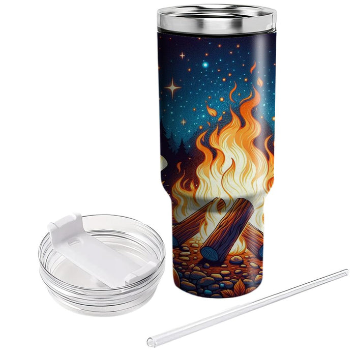 Autumn Campfire Night Tumblers With Lids