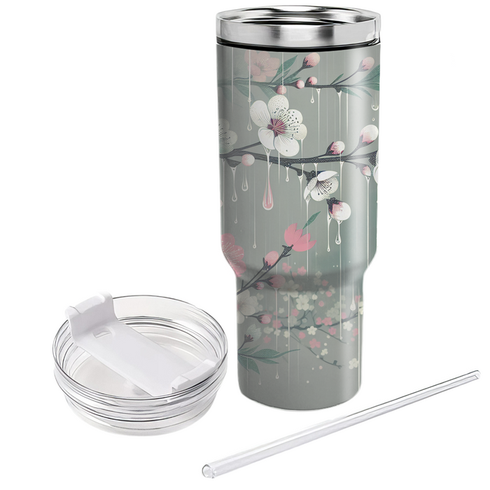 Spring Raindrop Symphony  Travel Tumblers