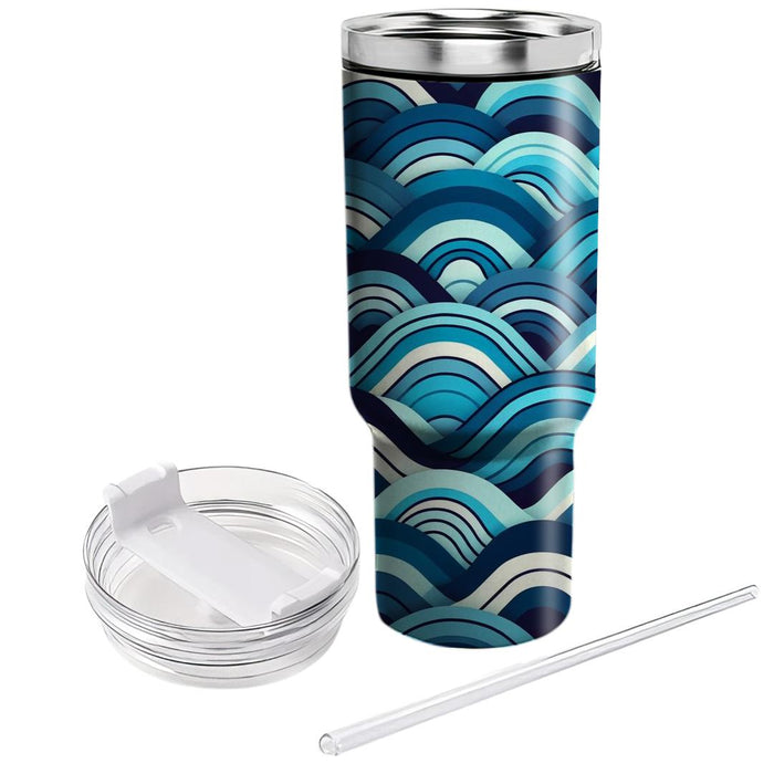 Geometric Ocean Waves  Insulated Tumblers