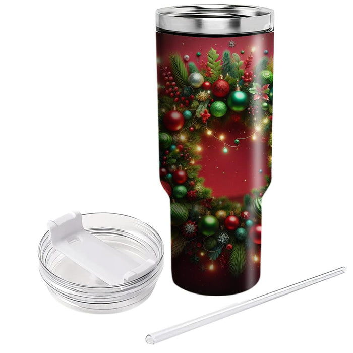 Whimsical Wreath - Holiday Gathering  Custom Tumblers