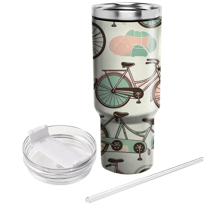 Vintage Bicycle Motif  Insulated Tumblers