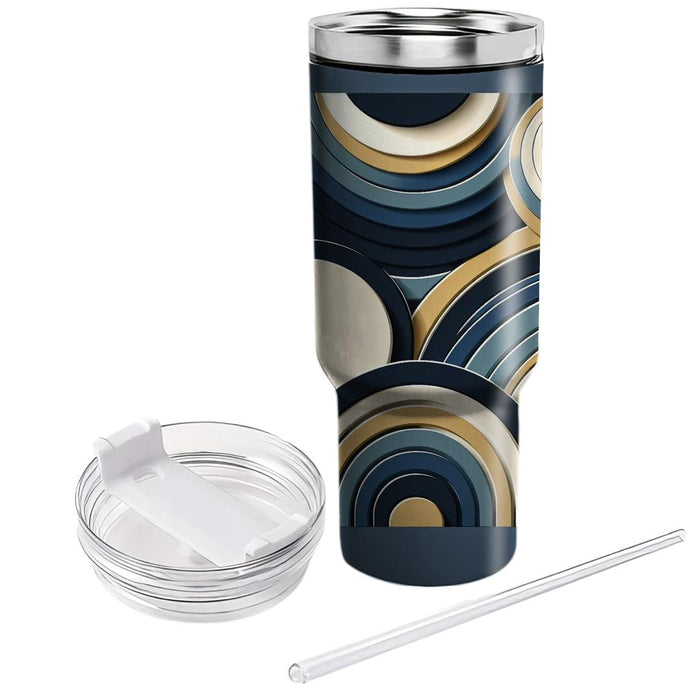 Stylish Layered Circles  Travel Tumblers