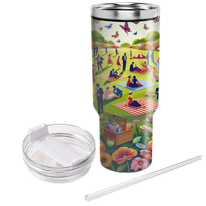 Cheerful Garden Party Tumblers With Lids