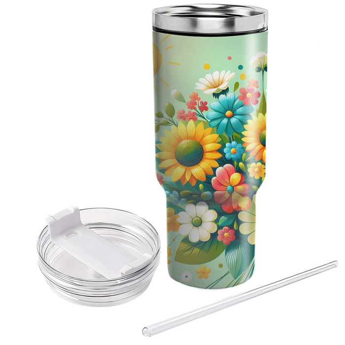 Sunny Days Floral Celebration  Custom Tumblers