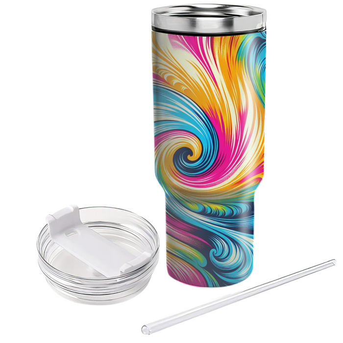 Vibrant Tie-dye Waves  Custom Tumblers