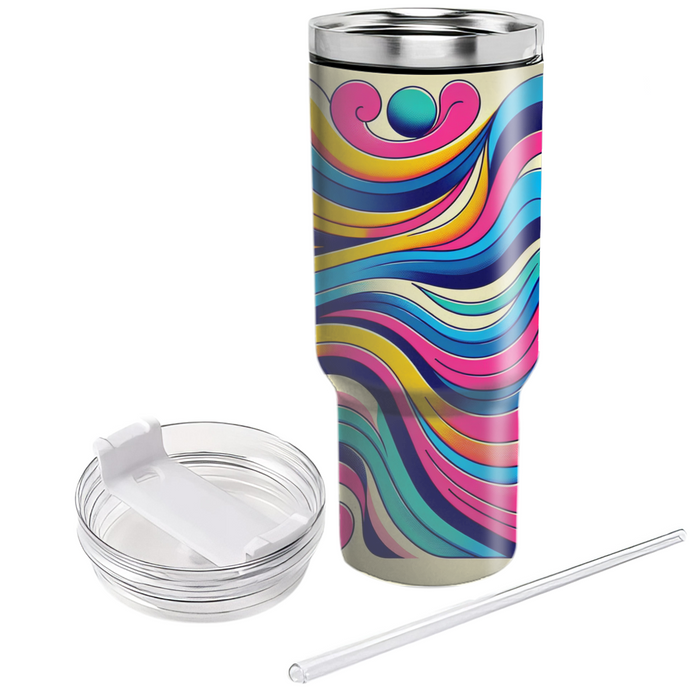 Vibrant Rainbow Waves Unique Tumblers