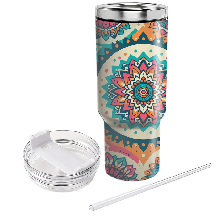 Vibrant Bohemian Mandala  Unique Tumblers