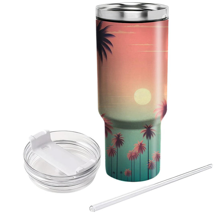 Retro Palm Paradise  Tumblers With Lids