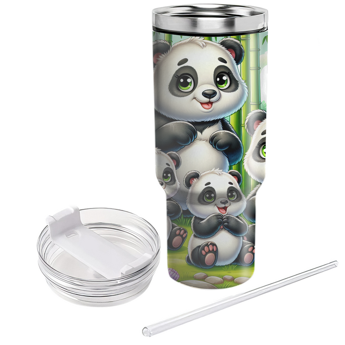 Serene Panda Family  Decorative Tumblers