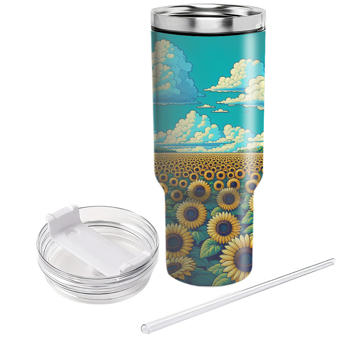 Summer Sunflower Field  Personalized Tumblers