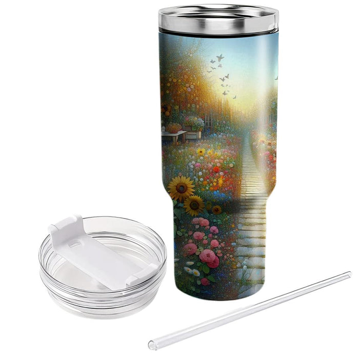 Whimsical Floral Garden Path  Decorative Tumblers